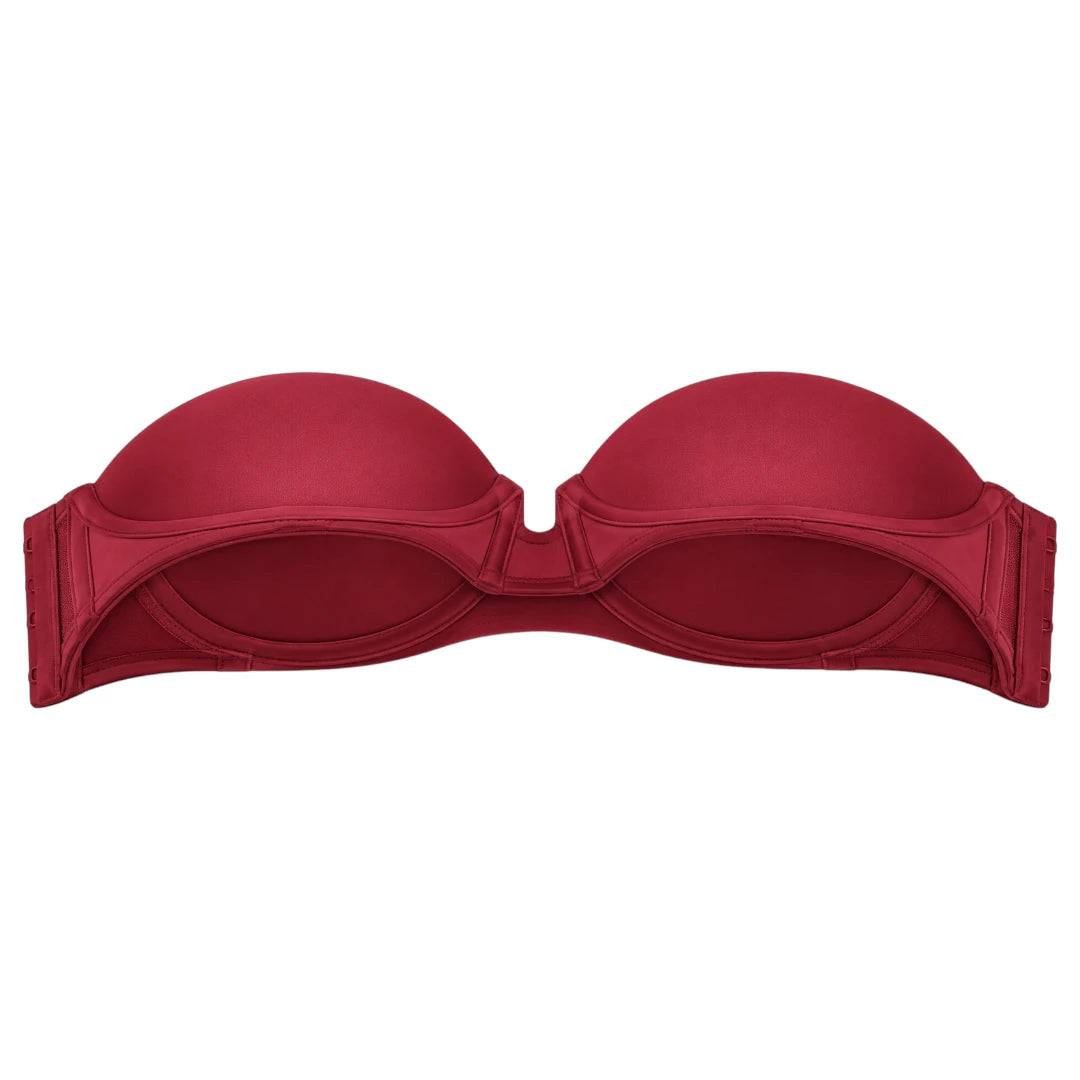 My Store Women's Burgundy Seamless Padded Strapless Bra