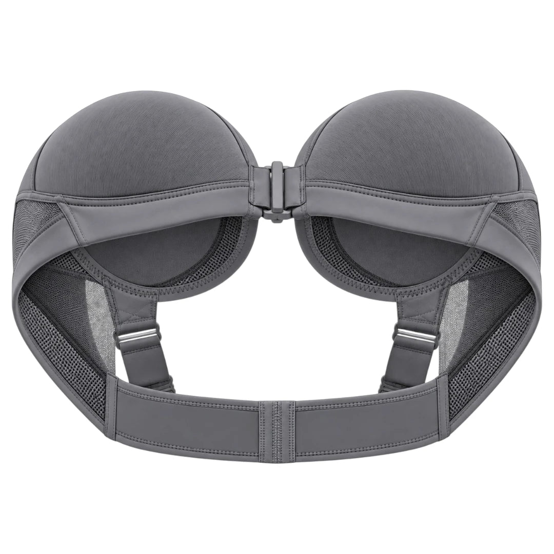 Charcoal Gray Front Closure Support Bra for Women
