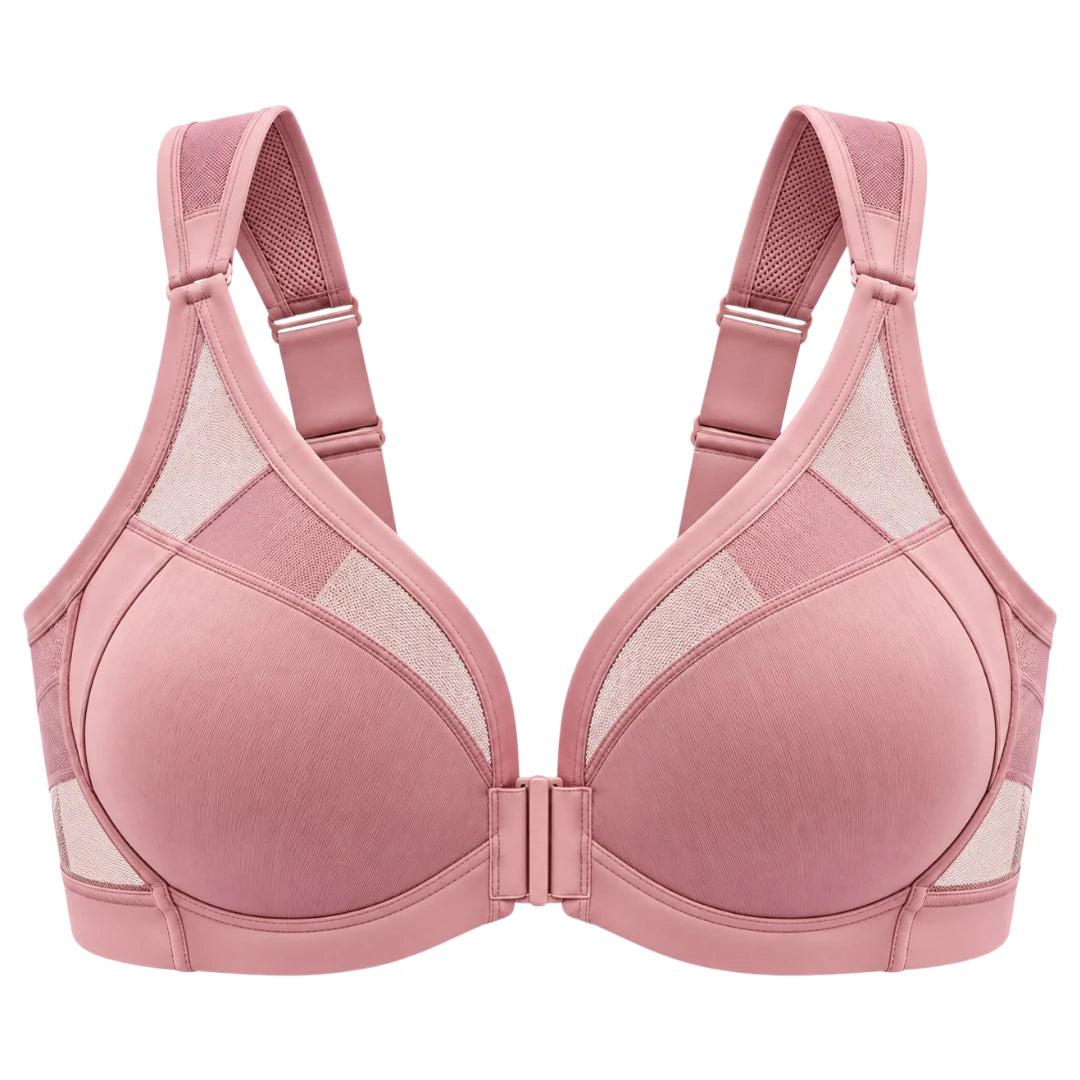 Dusty Pink Front Closure Support Bra for Women