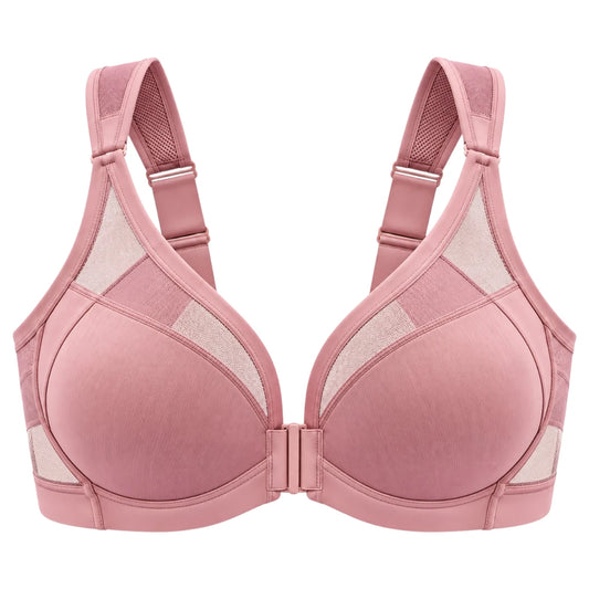 Dusty Pink Front Closure Support Bra for Women
