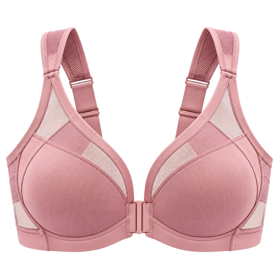 Dusty Pink Front Closure Support Bra for Women