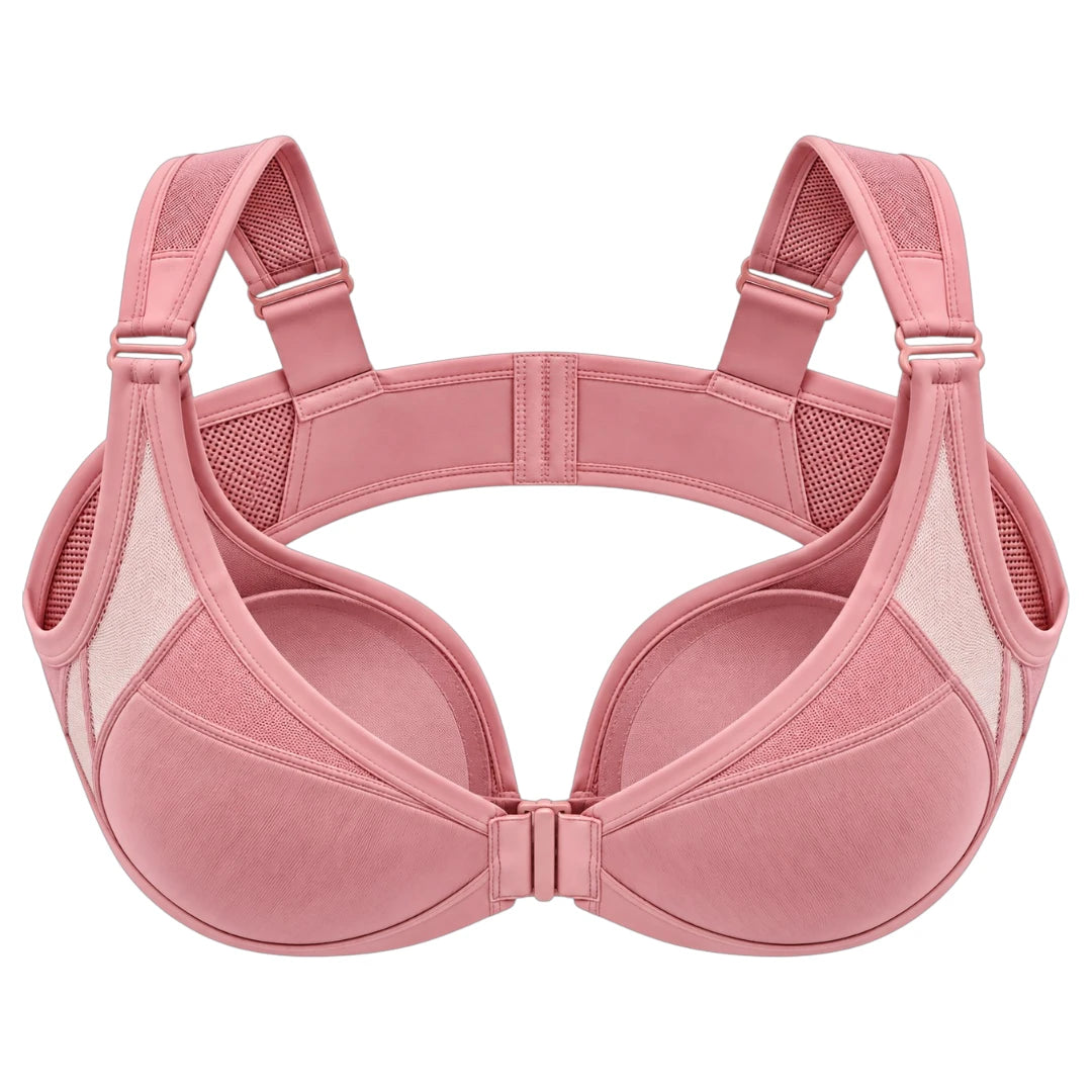 Dusty Pink Front Closure Support Bra for Women