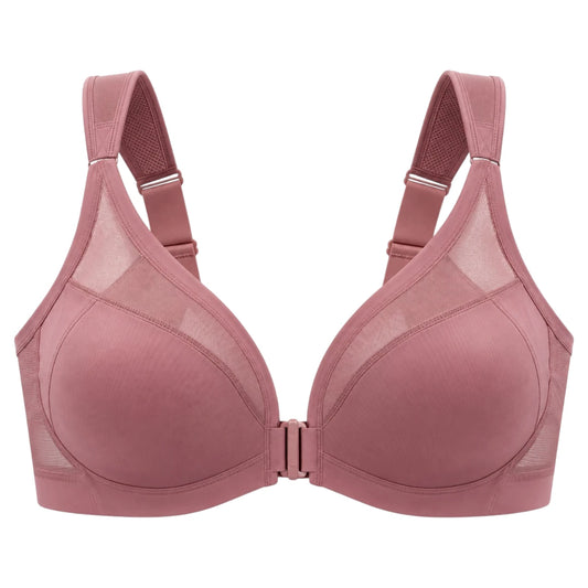 Dusty Rose Front Closure Support Bra for Women