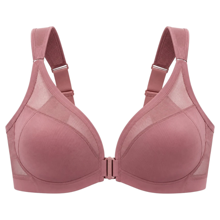 Dusty Rose Front Closure Support Bra for Women