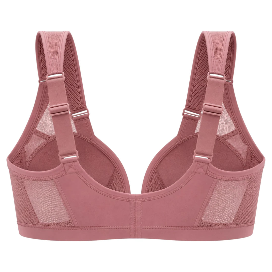 Dusty Rose Front Closure Support Bra for Women