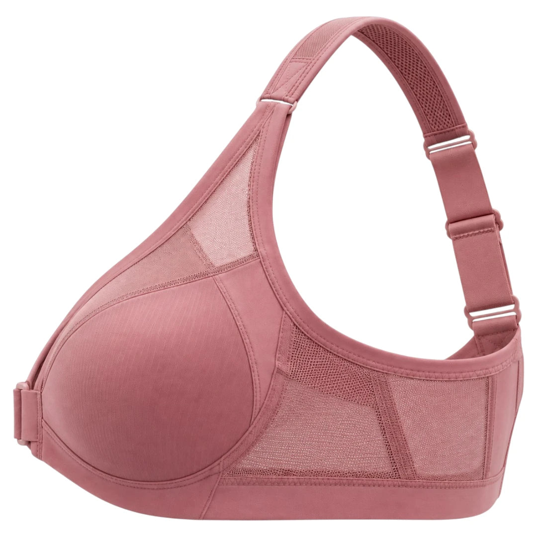 Dusty Rose Front Closure Support Bra for Women