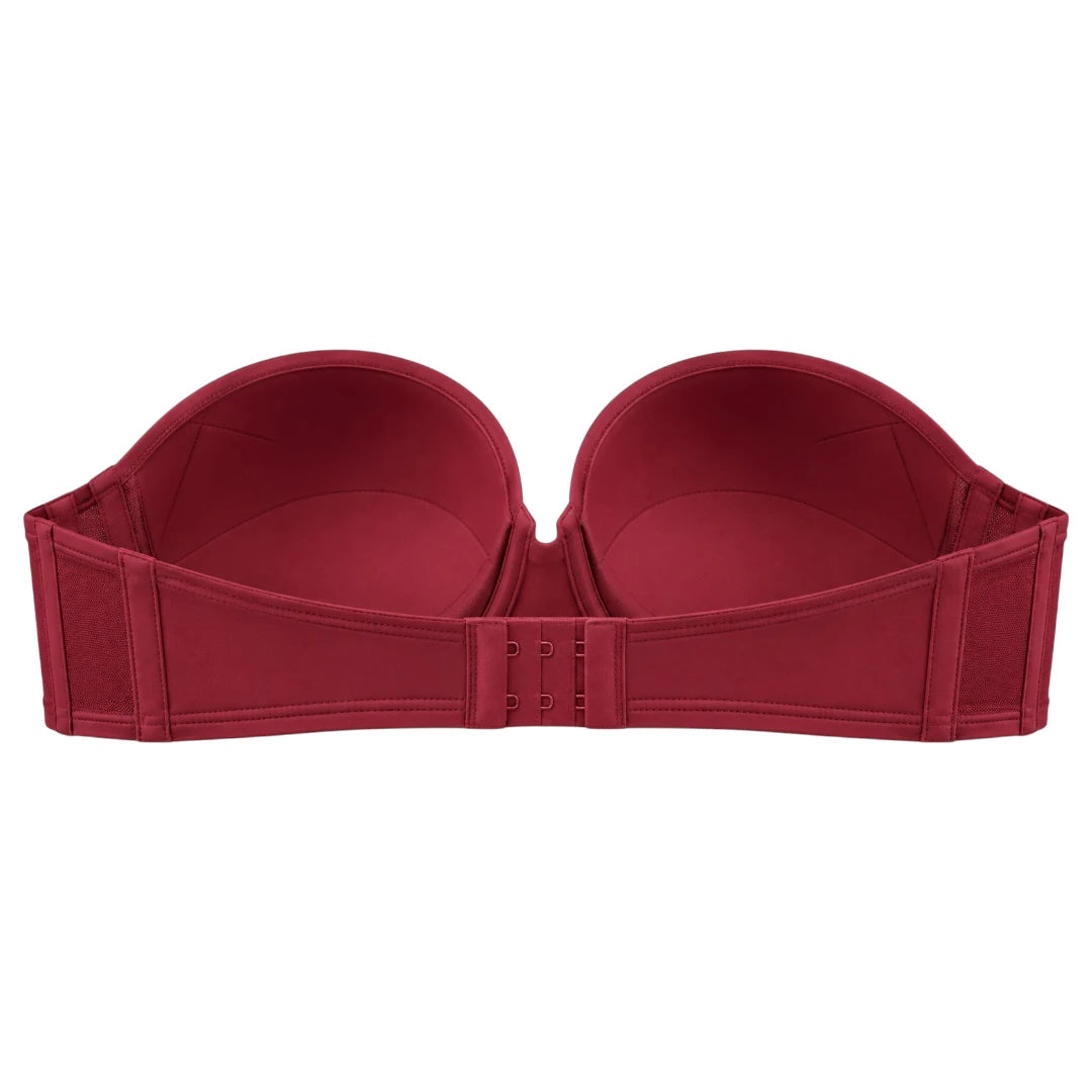 My Store Women's Burgundy Seamless Padded Strapless Bra
