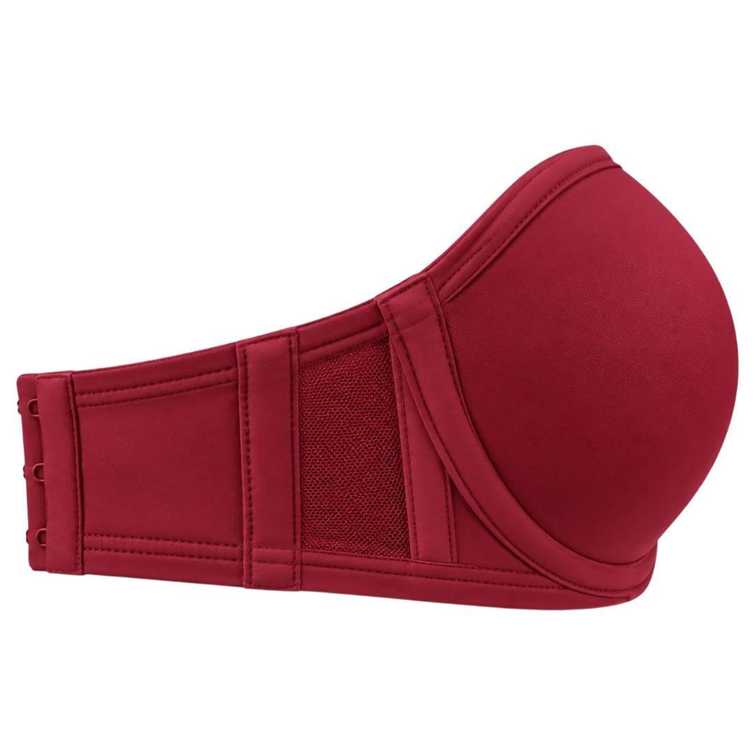 My Store Women's Burgundy Seamless Padded Strapless Bra