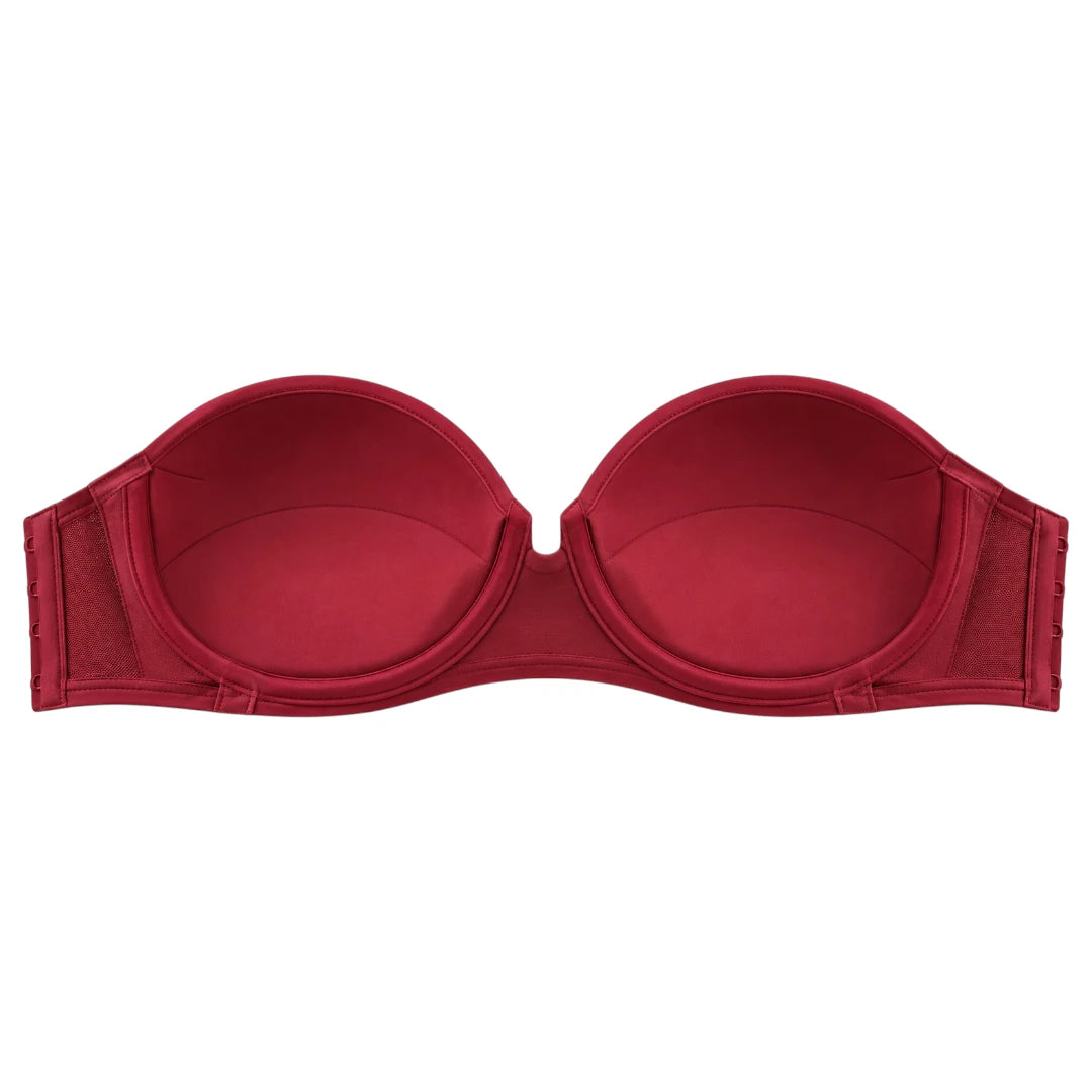 My Store Women's Burgundy Seamless Padded Strapless Bra