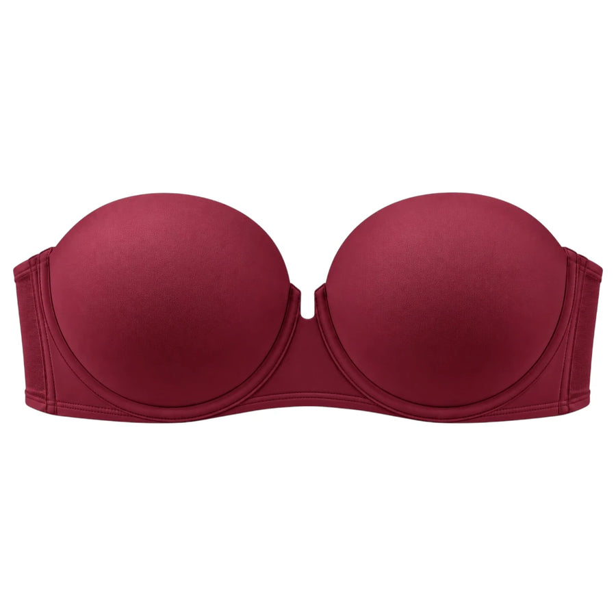 My Store Women's Burgundy Seamless Padded Strapless Bra