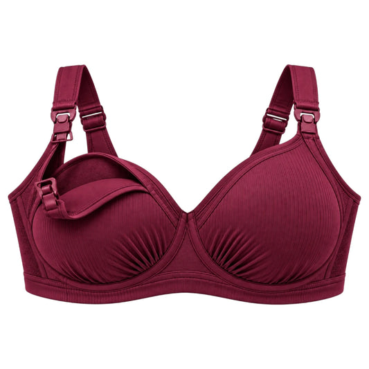 My Store Women's Deep Burgundy Clip Down Nursing Bra