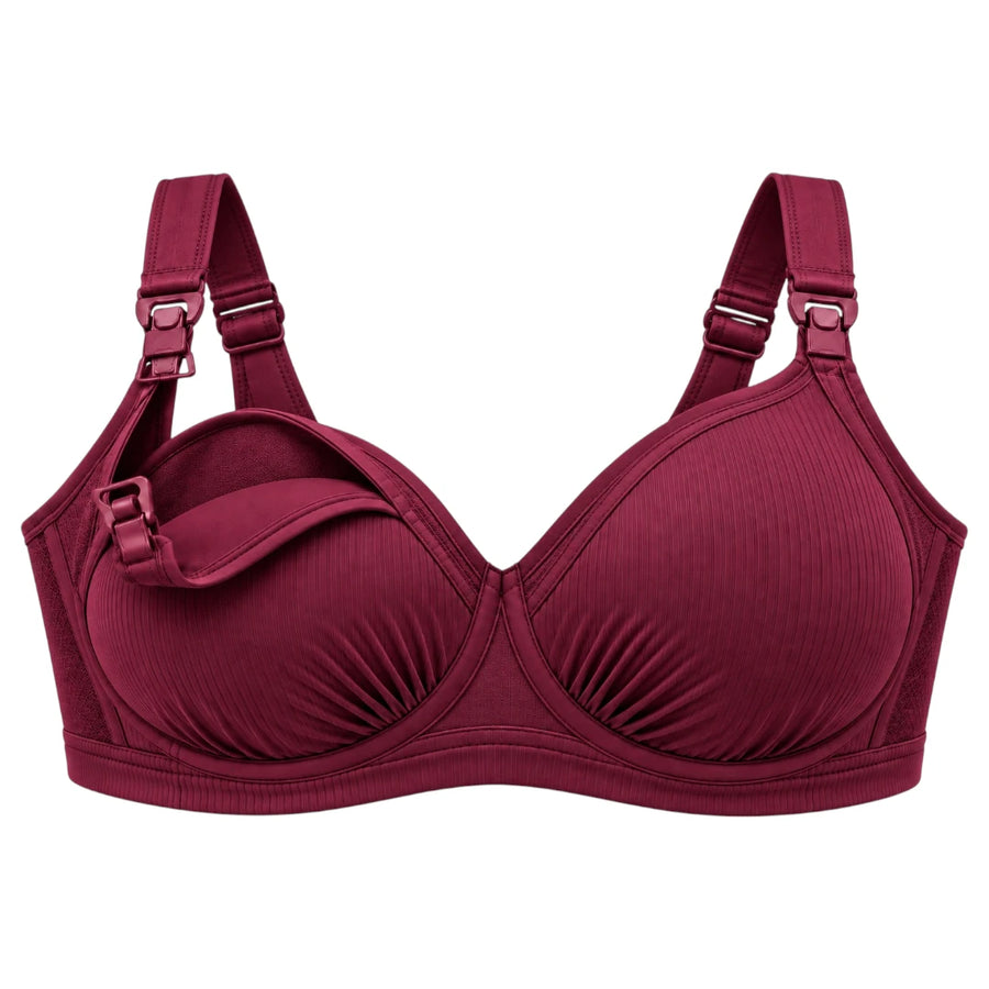 My Store Women's Deep Burgundy Clip Down Nursing Bra