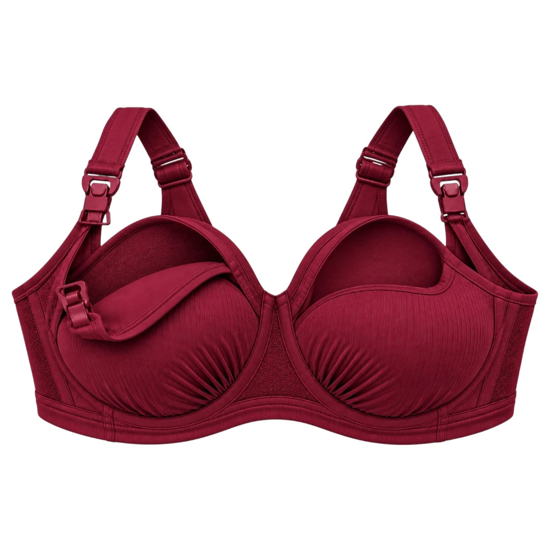 My Store Women's Deep Burgundy Clip Down Nursing Bra