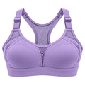 My Store Women's Lavender Mesh Padded Racerback Sports Bra
