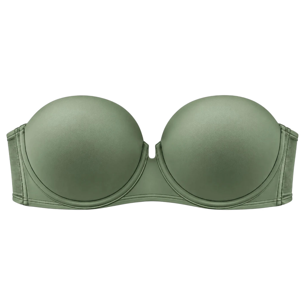 My Store Women's Sage Green Padded Strapless Balconette Bra