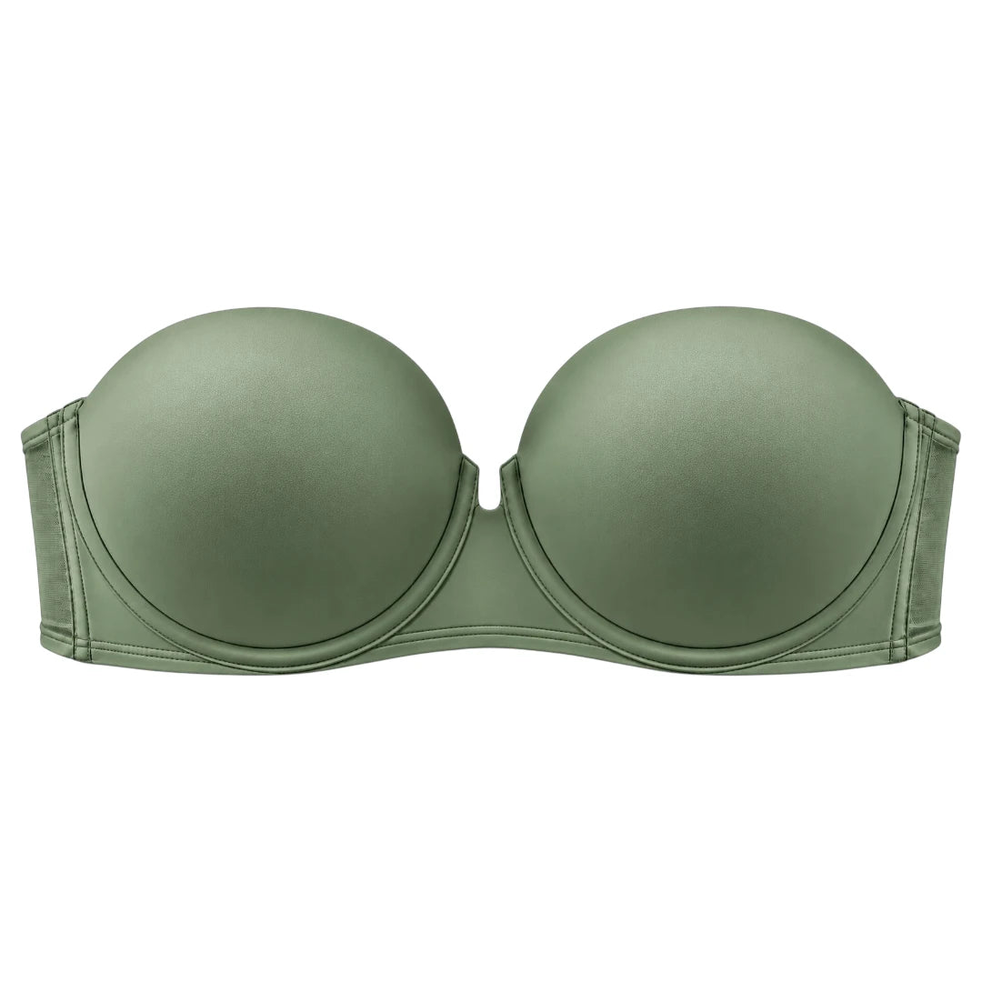 My Store Women's Sage Green Padded Strapless Balconette Bra