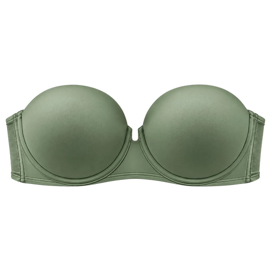 My Store Women's Sage Green Padded Strapless Balconette Bra