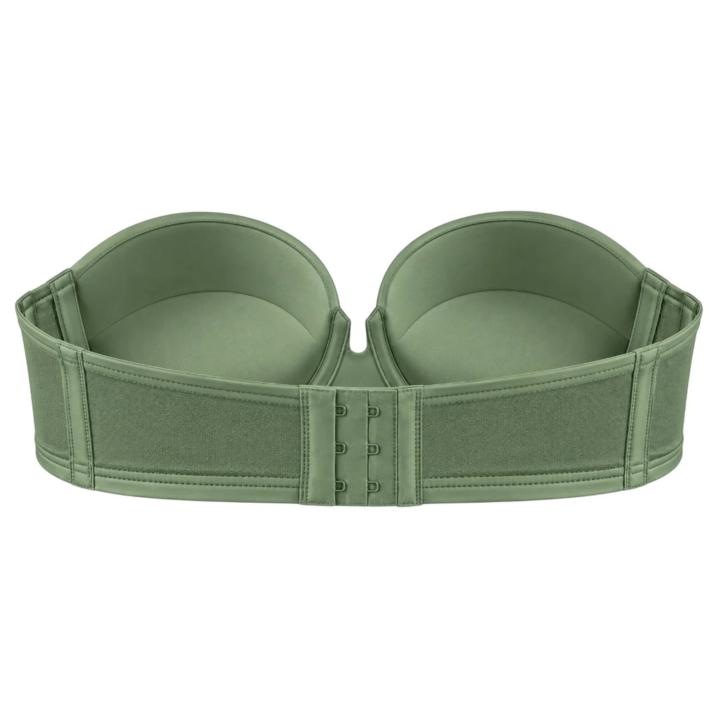 My Store Women's Sage Green Padded Strapless Balconette Bra