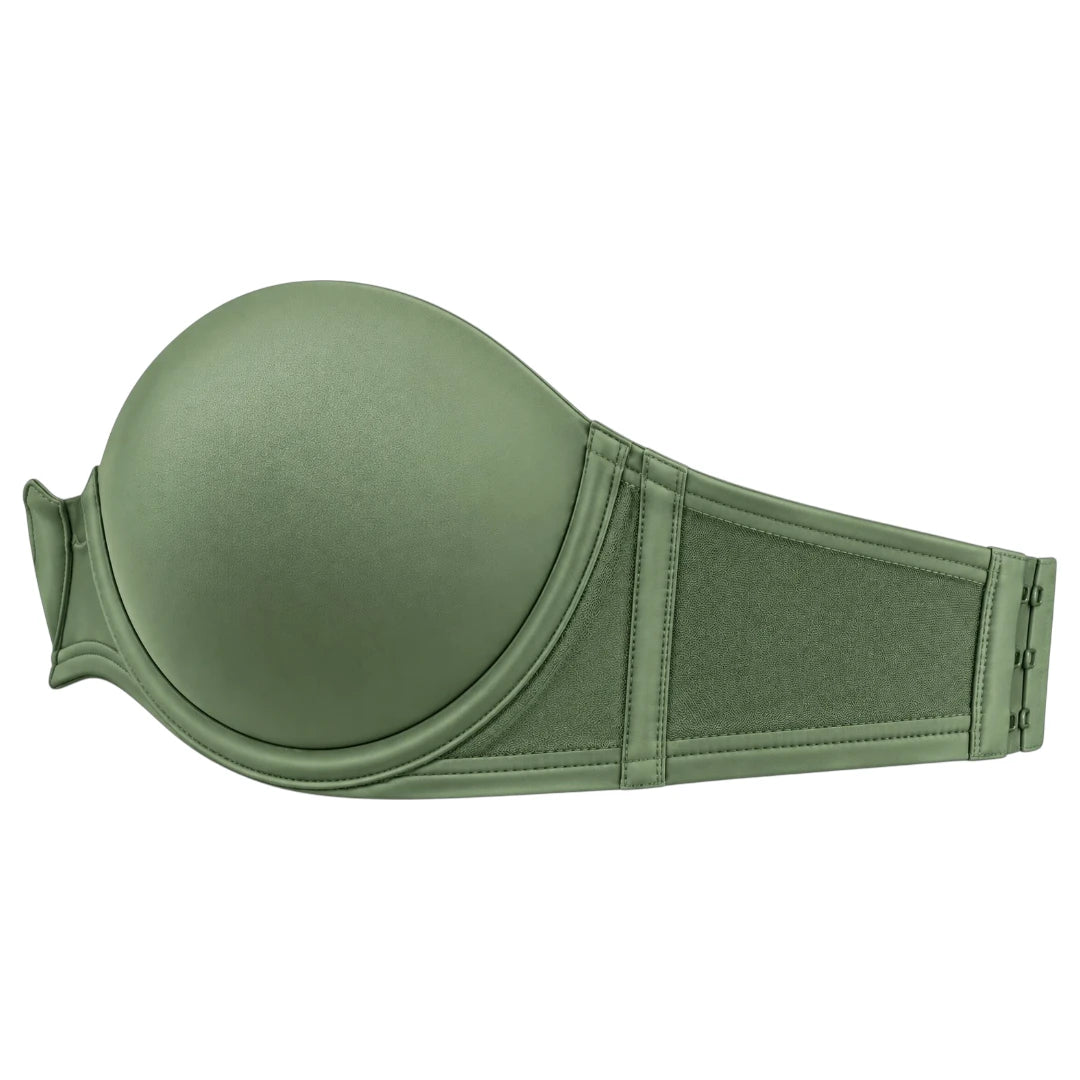 My Store Women's Sage Green Padded Strapless Balconette Bra