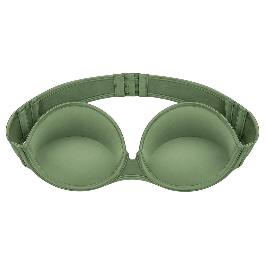 My Store Women's Sage Green Padded Strapless Balconette Bra