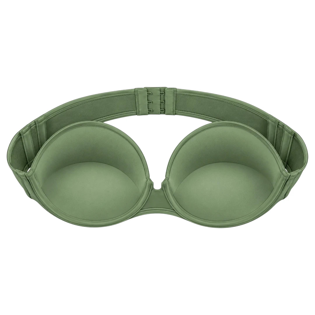 My Store Women's Sage Green Padded Strapless Balconette Bra