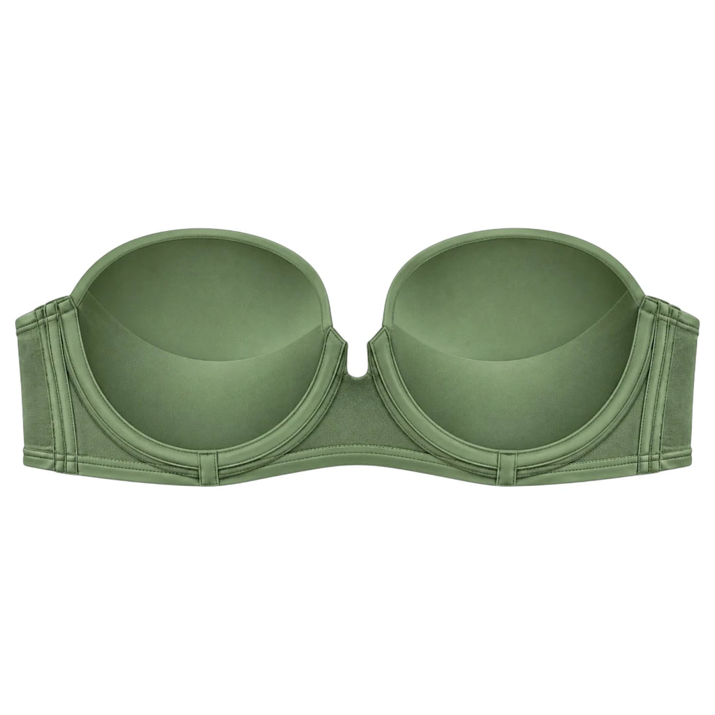 My Store Women's Sage Green Padded Strapless Balconette Bra