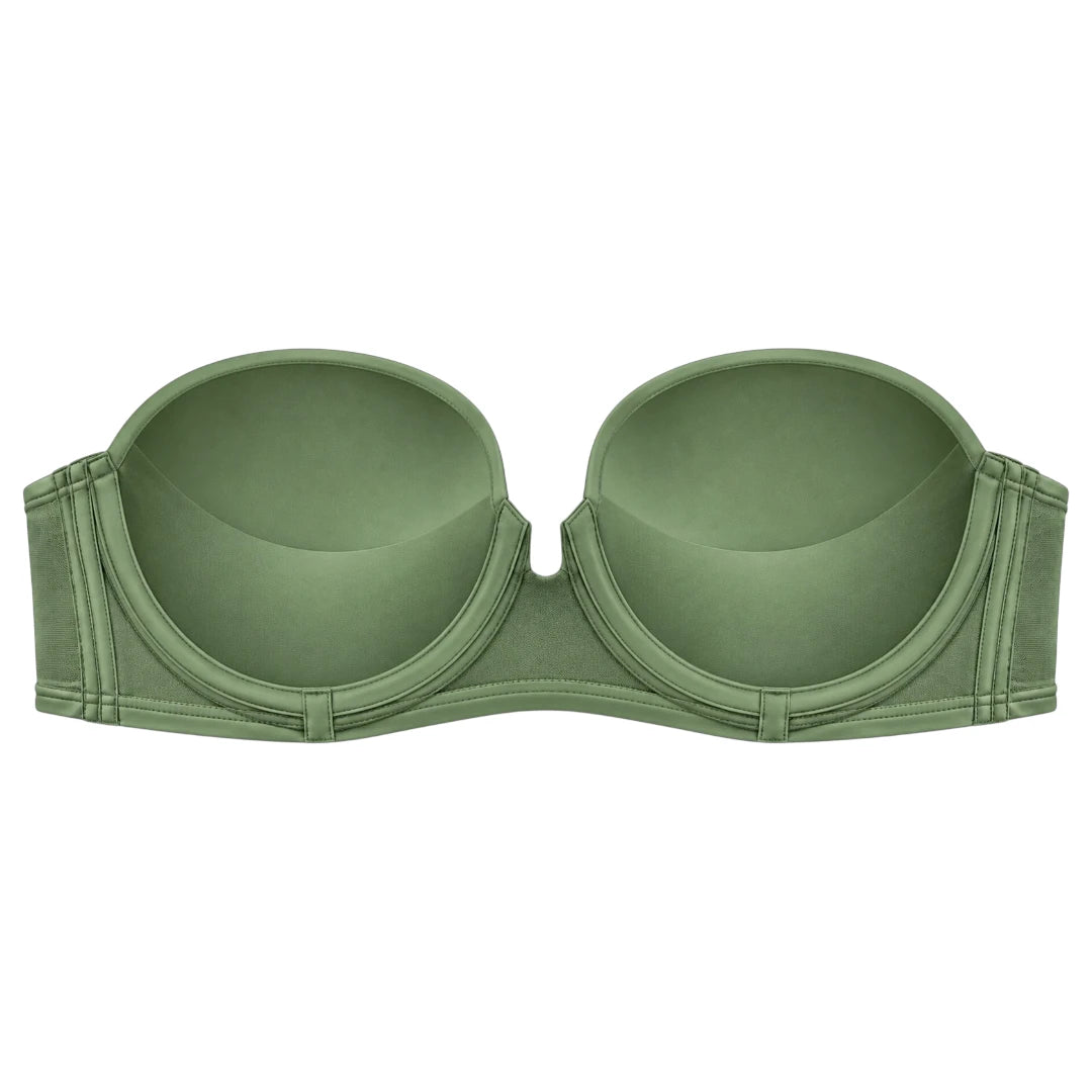 My Store Women's Sage Green Padded Strapless Balconette Bra