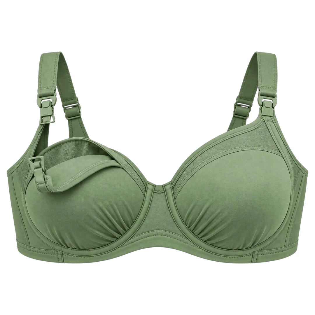 My Store Women's Sage Green Supportive Clip Nursing Bra