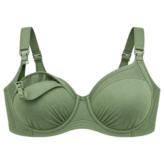 My Store Women's Sage Green Supportive Clip Nursing Bra