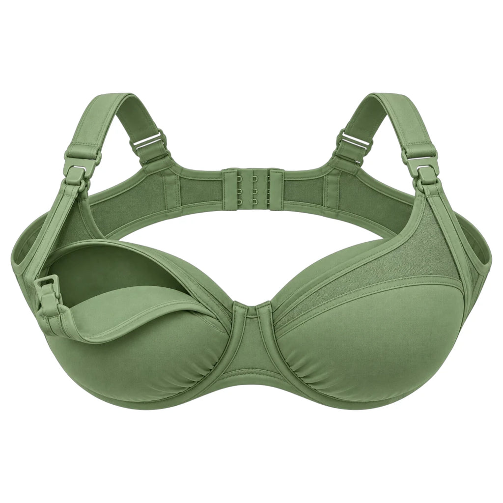 My Store Women's Sage Green Supportive Clip Nursing Bra