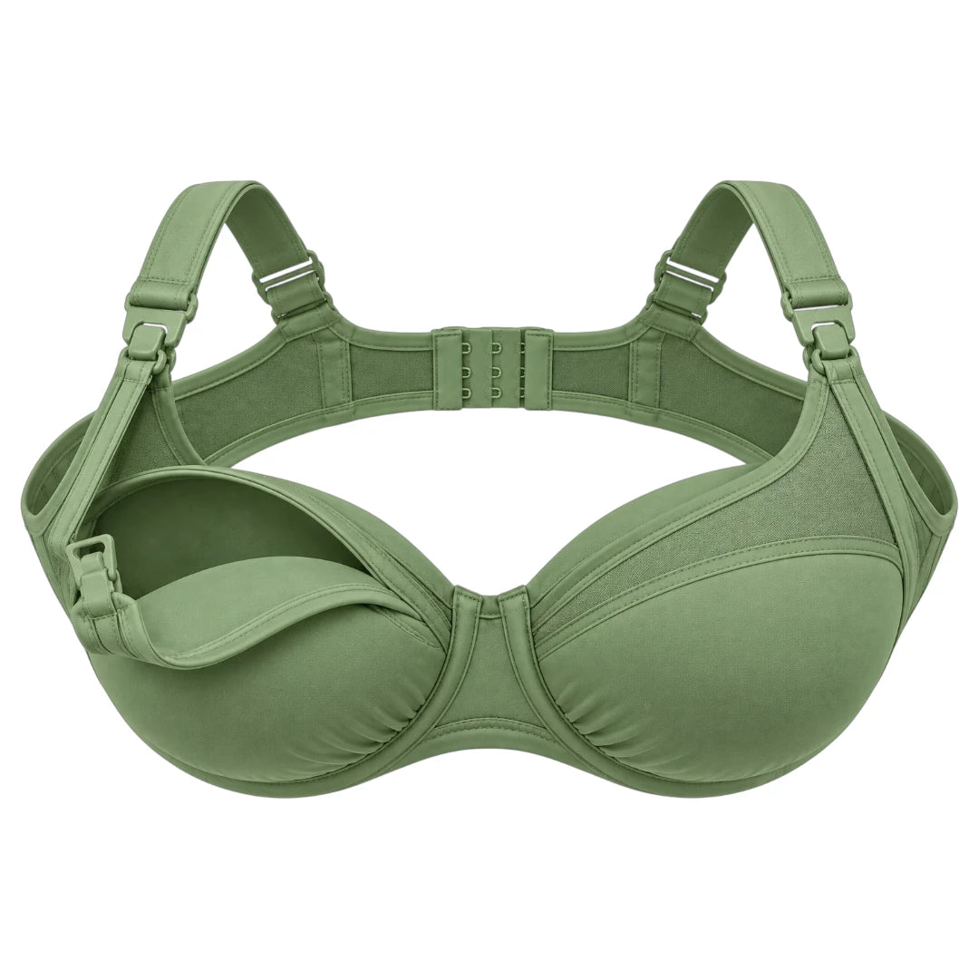 My Store Women's Sage Green Supportive Clip Nursing Bra