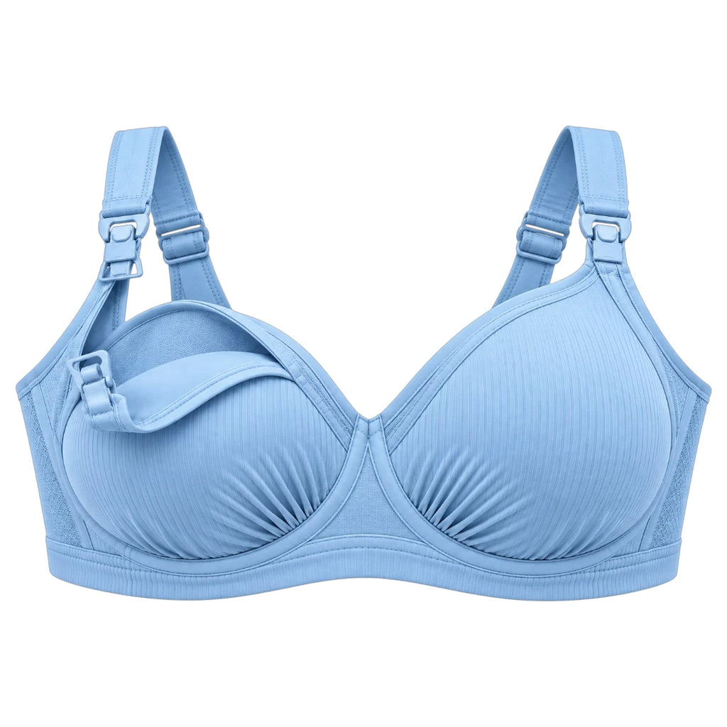 My Store Women's Sky Blue Clip Down Nursing Bra